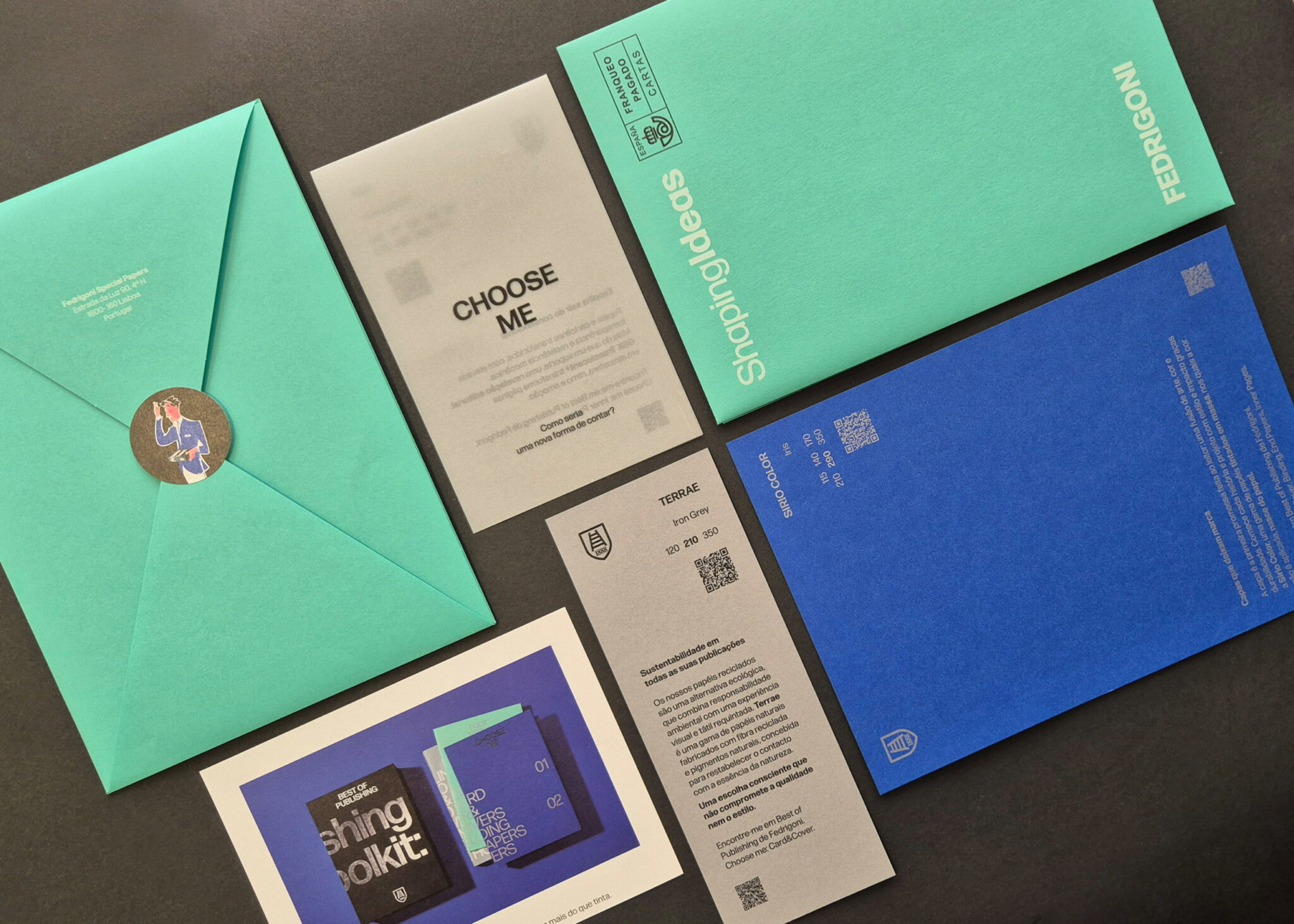 Choose me de Shaping Ideas: uma peça para escolher os melhores papéis para projetos editoriais